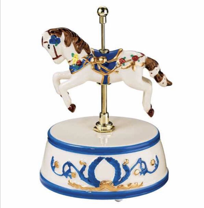 Mr. Christmas Musical Carousel Horse in Blue