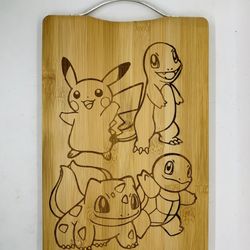 Pokemon laser engraved bamboo high quality cuttingboard Christmas gift