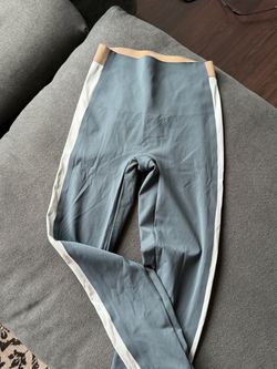 Oysho Side-Stripe Leggings | Blue-Gray | XS