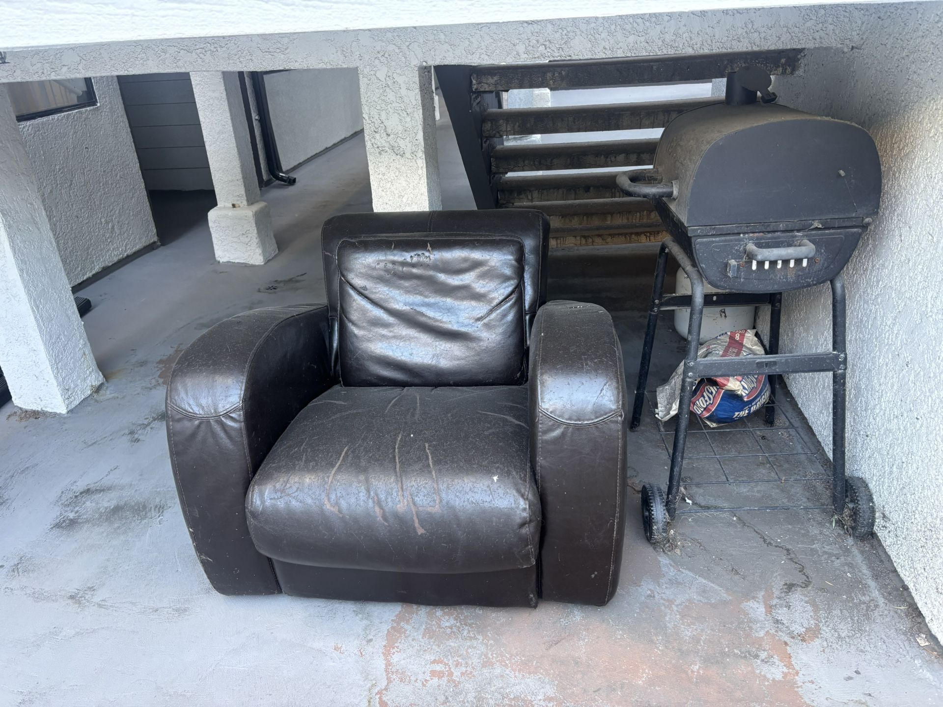 Leather Couch And BBQ GRILL FREEEE