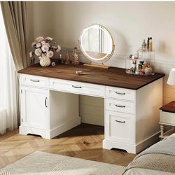 NEW Farmhouse Style Executive Desk with Built-in Power Outlet