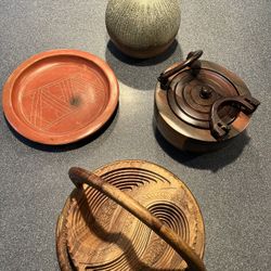 Wood Serving Trays, Bowls, Vase