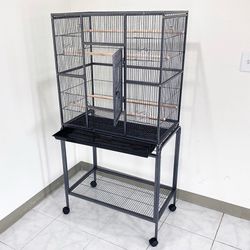 $135 (New in box) Large 63” Bird Cage for Mid-Sized Parrots Cockatiels Conures Parakeets Lovebirds Budgie, 32x19x63”