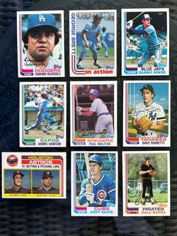 1982 Topps Baseball Cards Lot of 9