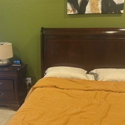 Queen Bed Set With 2 Nightstands, Dresser And mirror for sale