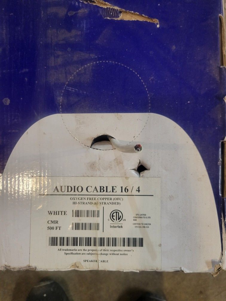 Audio Cable 16-Guage 4 Conductor Speaker Wire 140ft