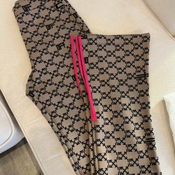Off -White Monogram Split Leggings Brown/Black