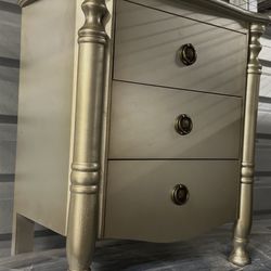 Silver Night Stand Table