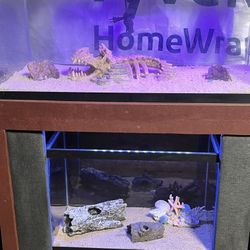 Double fish tank, 45-gallon and 20-gallon, 