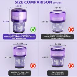 Lemige 3 Pack Vacuum Filters Replacement Parts Compatible with Dyson V11 Torque Drive V11 Animal V11 Complete V11 Extra V15 Detect V15s Detect Submari