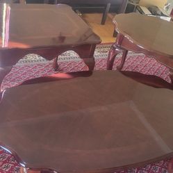 Elegant 3-Piece Wood Coffee & Side Table Set – Classic Style