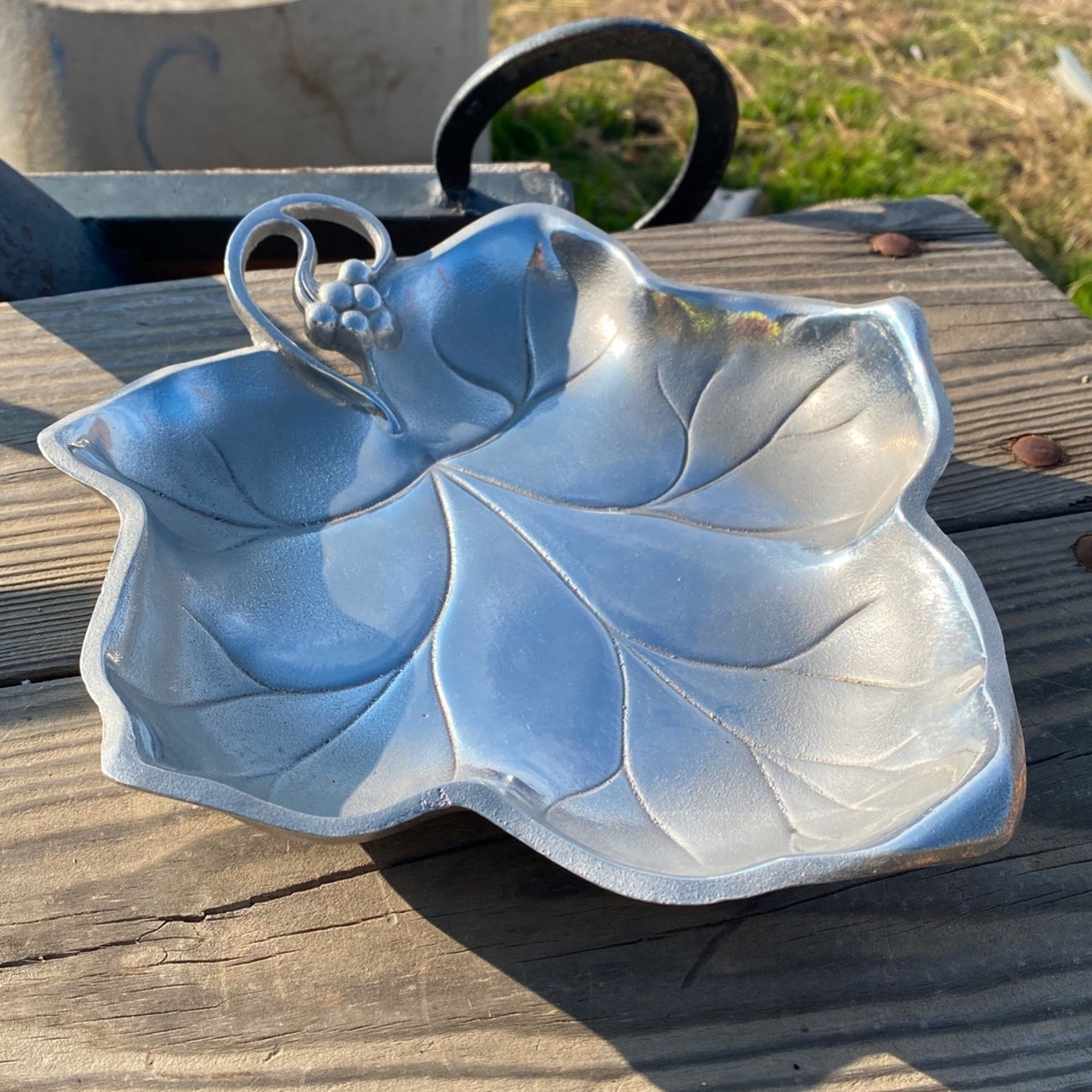 Vintage Pewtarex Maple Leaf Server Dish