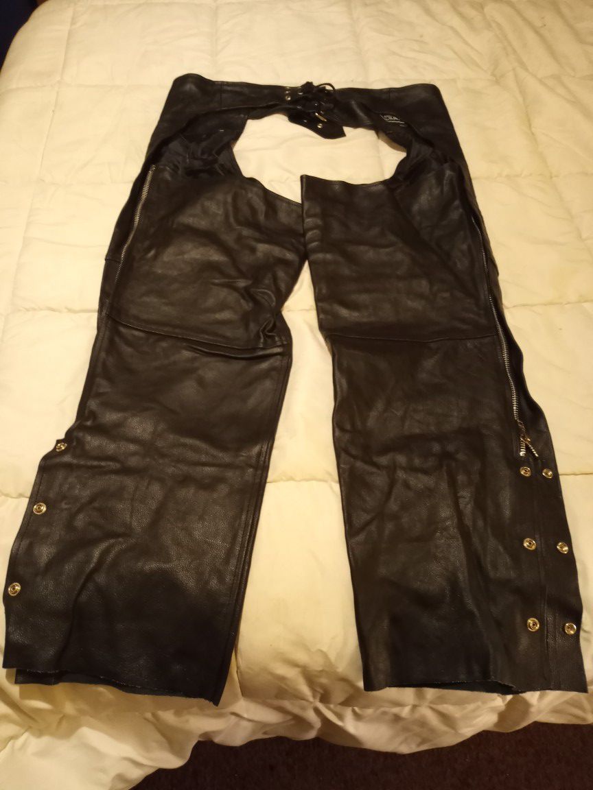 4XL leather motorcycle chaps