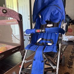 Blue stroller