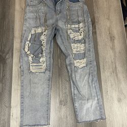 Fashion Nova bling jeans Distressed Fashion Jeans