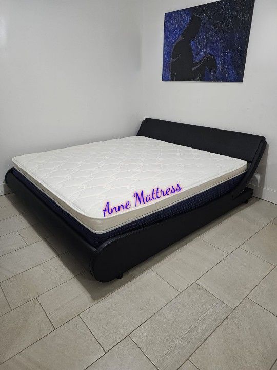 NEW IN BOX ✅️ 72"x84" CALIFORNIA-KING BED FRAME WITH DOUBLE SIDED MATTRESS 