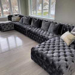 Tufted Couch ,ottoman 