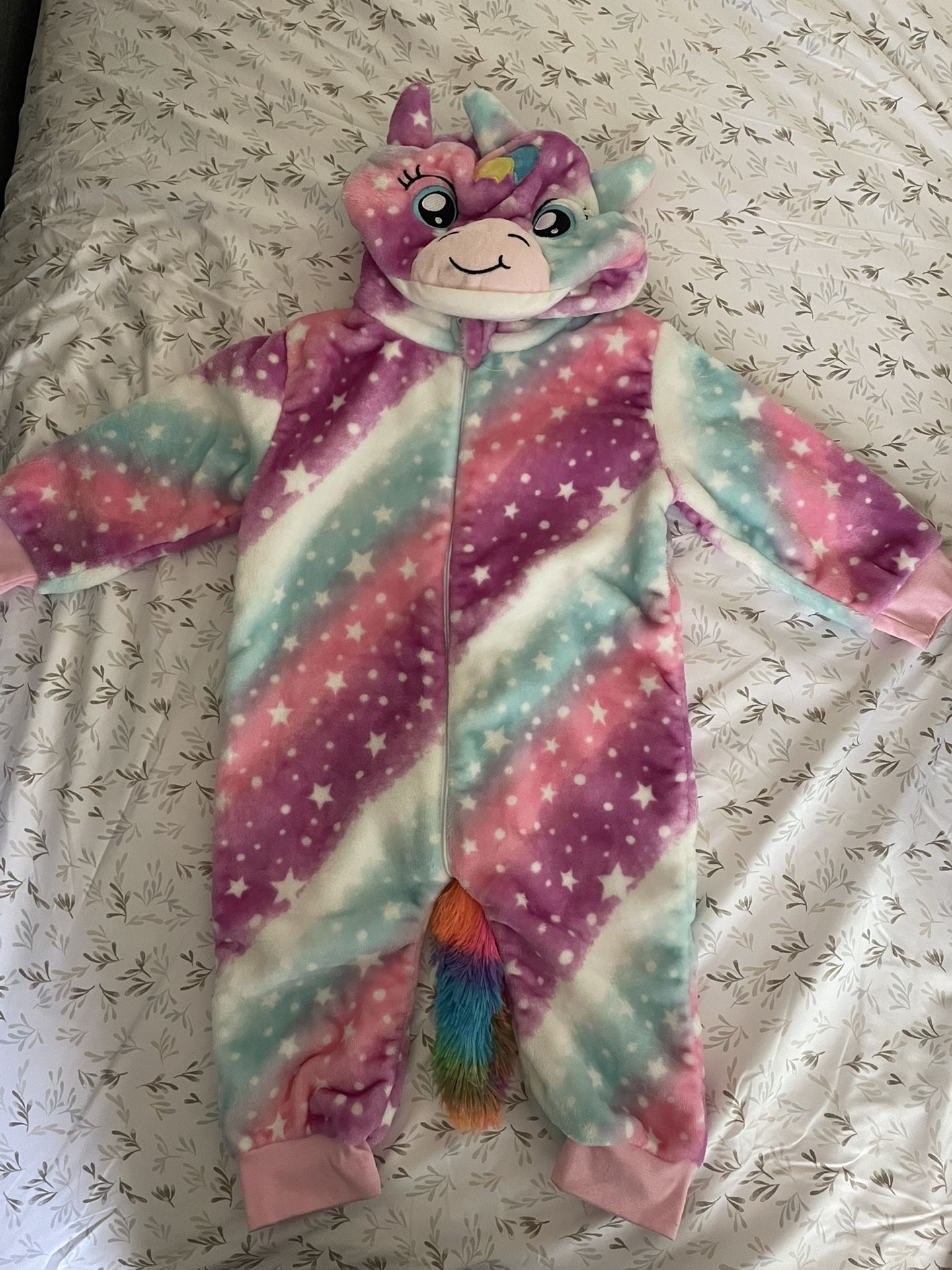 Baby Unicorn Costume Flannel Hooded Romper Cosplay Jumpsuit, 19-24 Months