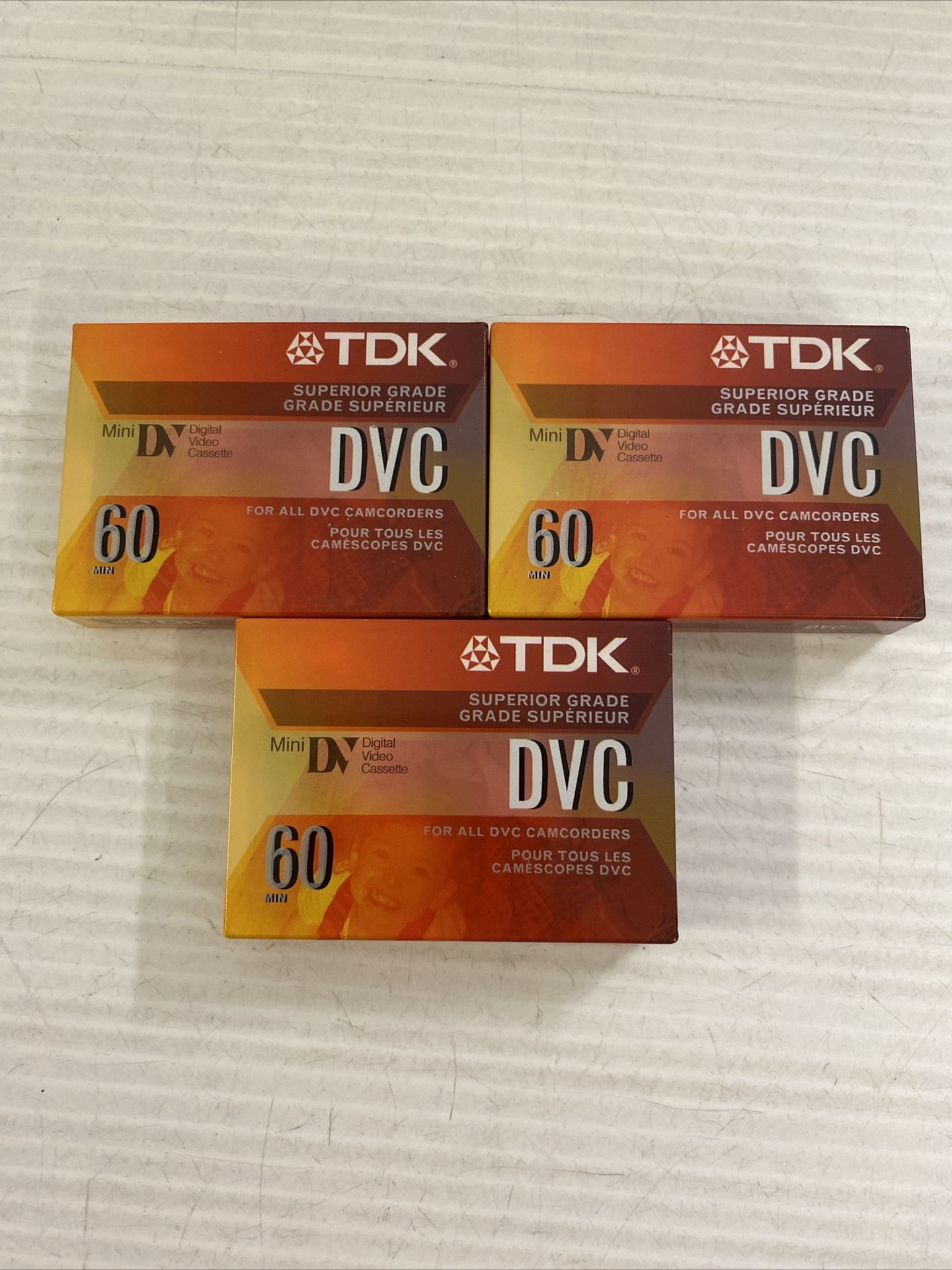 JVC Mini DV DVC Digital Video Cassette Tapes DVM60ME Sealed 60 min 90LP Lot Of 3