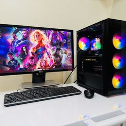 GIGABYTE Gaming PC 8 Core I7 CPU @  3,8 GHz. NVIDIA GTX 560TI. 128GB SSD /1T HDD, 16G RAM. WIFI. USB 3. 500W PSU. 24” Monit/Keyb,Mouse. Win11Pro