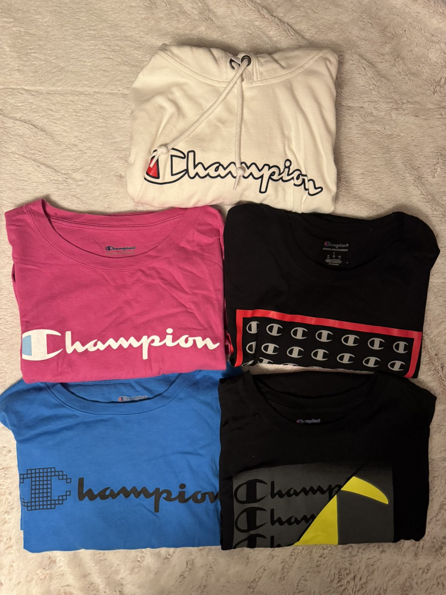 Men’s Champion shirts/Hoodies L