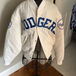 90’s Vintage RARE White Dodger Jacket