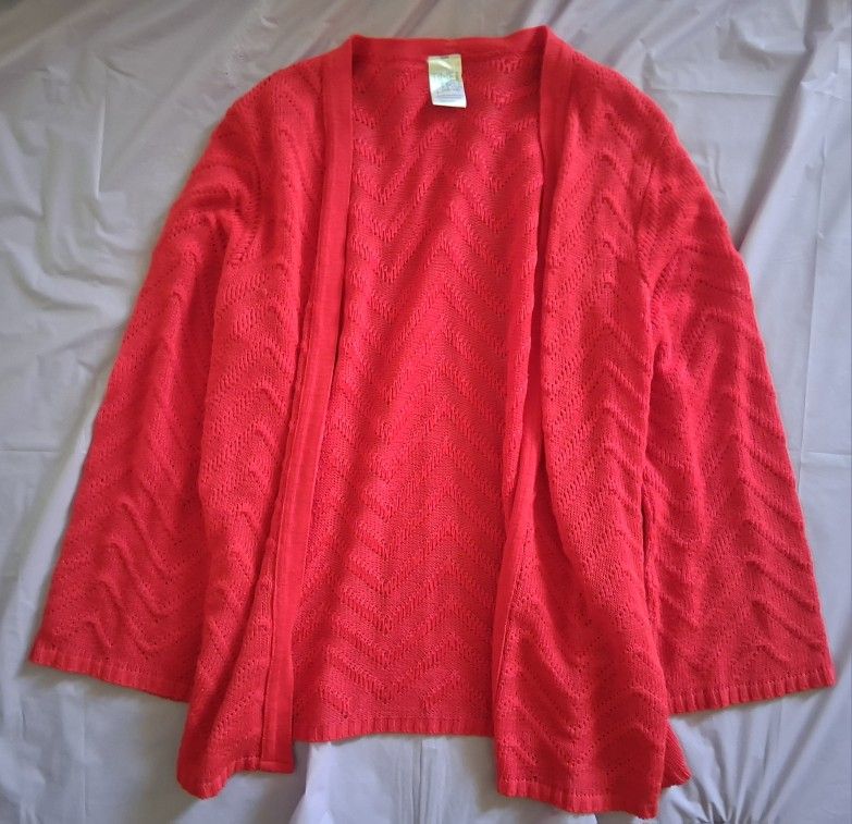 Time And True Red Knit Cardigan 