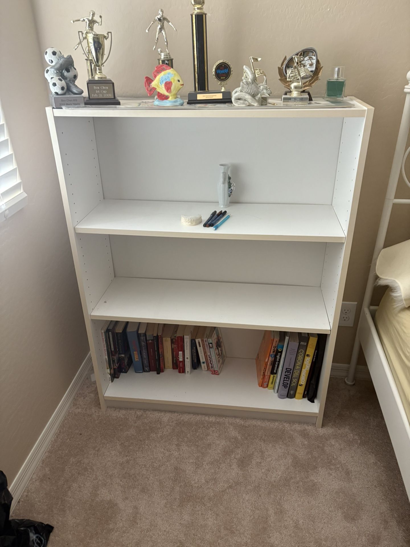 Medium White Book Shelf 36in x 12in x 47.5in