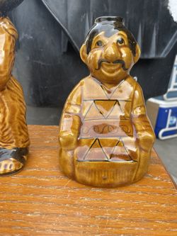 2 VINTAGE MEXICAN TEQUILA CERAMIC DECANTER