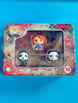 Pocket Pop! Horror 10- Tin – Ghost Face, Chucky & Billy – $40