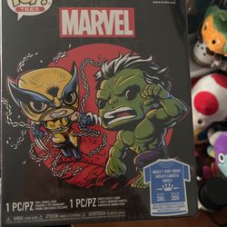 Super Clean Box Funko Wolverine Vs Hulk Shirt And Pop