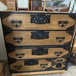 Antique Japanese Meiji Period Sendai Isho-Dansu Tansu