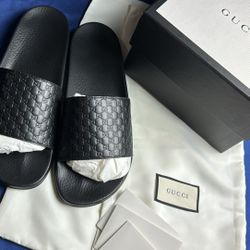 100% Authentic Gucci Micro GG Slides Sz 10
