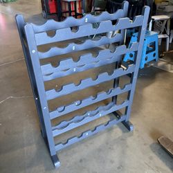 27”x8.5”x37”H 30-Bottle Wine Rack, 6-Tier Freestanding Floor Bamboo Wine Holder, Display Stand Shelves, Wave Bars,