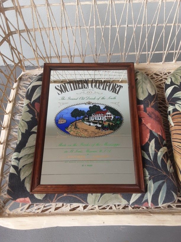 Vintage Southern Comfort Bar Mirror 18.5x13.5