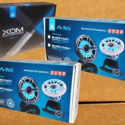 Marine XDM Series 4 Channel Amplifier 2 Sets 6 1/2" 2-Way Coaxial LED Speaker 300 Watts M6 Package 🚨Payment Options Available 🚨 No Credit Needed 🚨 