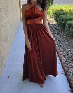 Terracotta Infinity Velvet Dress
