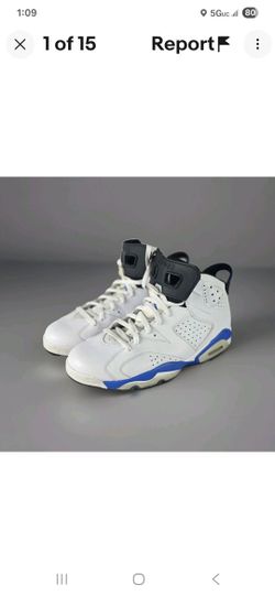 Air Jordan 6 Retro Mens Size 12  Sport Blue 384664 107 Blue White 2014 Jordans 