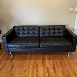 IKEA, Black, Leather Couch 