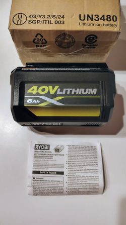 NEW RYOBI OP40602 40V 6AH LITHIUM ION HIGH CAPACITY 40-VOLT BATTERY ONLY - GENUINE RYOBI OEM