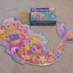 Peaceable Kingdom Shimmery Magical Mermaid Floor Puzzle