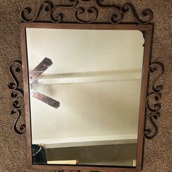 Brown Rustic Metal  Mirror