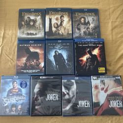 Batman Joker Superman Lord Of The Rings Bluray 4K Bluray Lot Used And New