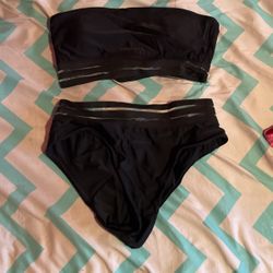 Medium Bikini Set Strapless High Waist Padded 