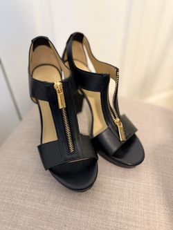 Michael Kors Berkley Leather Zip Stacked heels