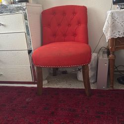 This Is Too Chair The Color Is Red. 