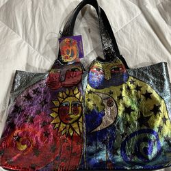 Laurel Burch Cat And Moon Purse