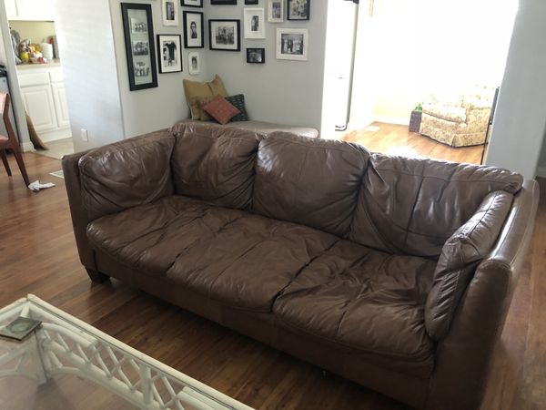 Leather Down Filled Sofa For In San Marcos Ca Offerup