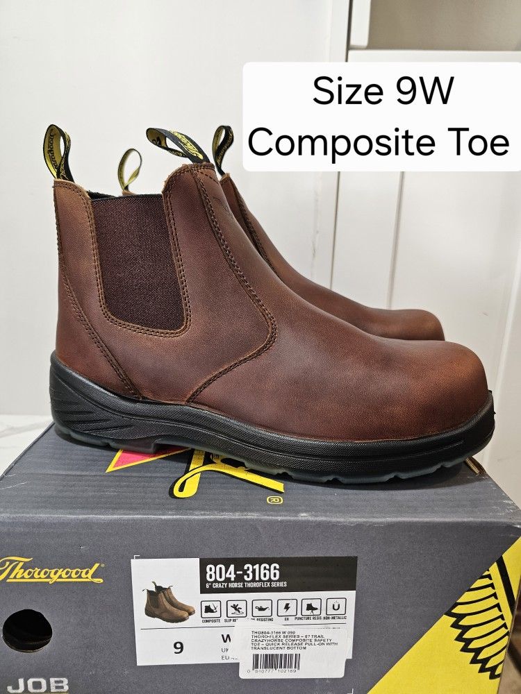 Thorogood Composite Toe Work Boots Size 9w