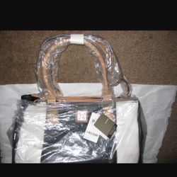 NEW BLACK, WHITE, TAN LEATHER SHOULDERBAG TOTE -PICKUP Qns, Giani Bernini Leather $ FIRM
